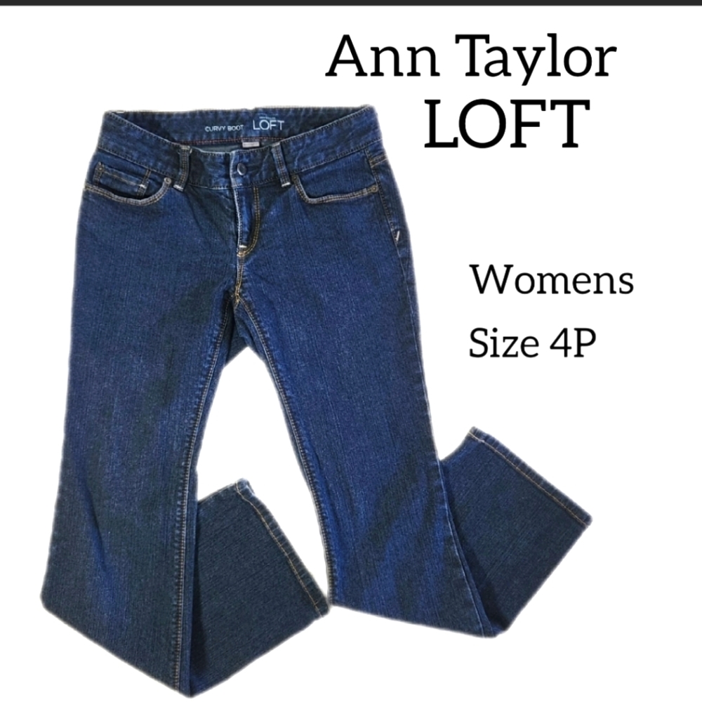 ANN TAYLOR LOFT WOMENS JEANS.      SIZE 4P CURVY BOOT